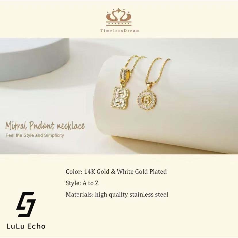 LuLuEcho Pack Initial Letter PendantNecklaces for Women 14K Gold Plated CubicZirconia Alphabet Necklace Fashion Jewelryfor Back to School Adjustable Length Comfortable & Versatile