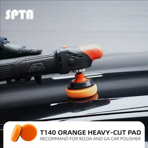SPTA 10Pack 12.5MM Orange Heavy Cut Polishing Pad for Car Buffer Polisher Compound Polishing Sponge Pads, Compounding, Polishing,Remove 1200#/1500# Sanding Marks For Car  Detailing, Tight Areas and Small Spaces