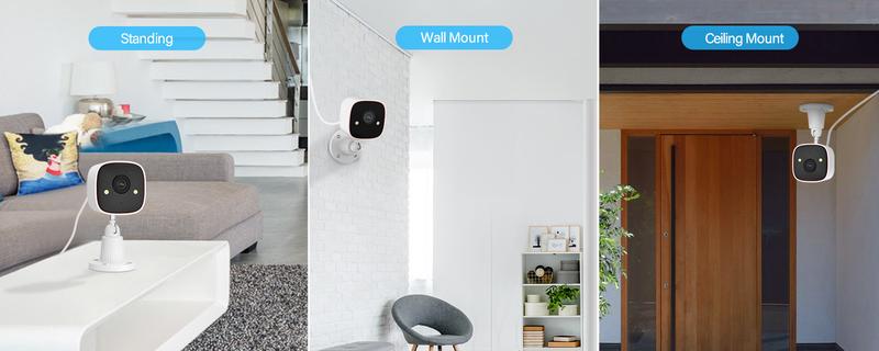 Jennov Outdoor/Indoor Security Camera, Surveillance 2.4G WiFi Camera , 2-Way Audio, Night Vision, Motion Detection, Indoor,easy installation without drilling (doesn't support 5G wifi)