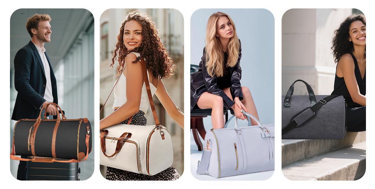 Lefame Travel Duffle Bag with Garment & Shoe Compartment, Waterproof & Breathable, TSA-Approved, 57L Capacity, Ideal for Weekender, Gym, Hospital, Holiday Travel SpringStatements