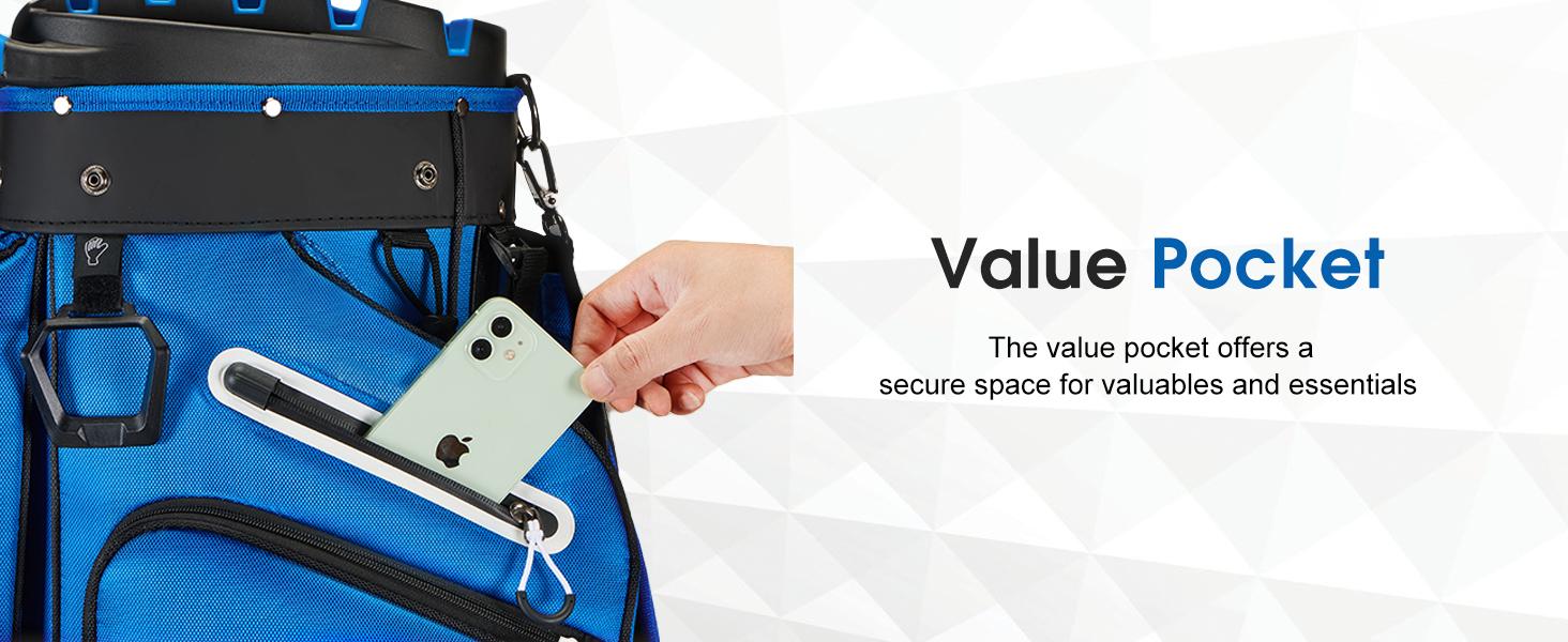 UNIHIMAL 14-Way Golf Cart Bag, Premium Full Length Golf Bag for Men with Magnetic Leather Pocket, Handles and Rain Cover