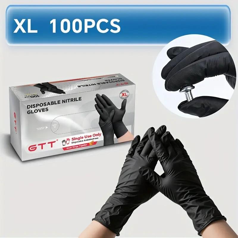 100/500/1000 Black Nitrile Exam Gloves 4 Mil, Powder-Free Disposable Gloves for Medical, First Aid,Cleaning Food Prep, Tattoo,Cooking