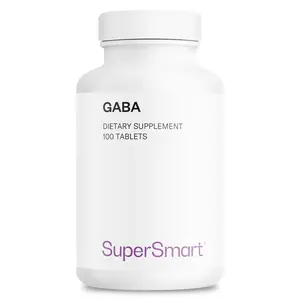 SuperSmart - GABA 750mg per Day (High Strength) - Gamma-Amino Butyric Acid GABA Supplement | Non-GMO & Gluten Free - 100 Tablets
