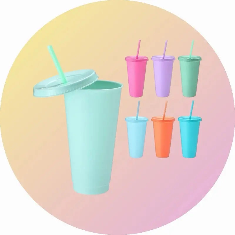 24oz Reusable plastic tumbler