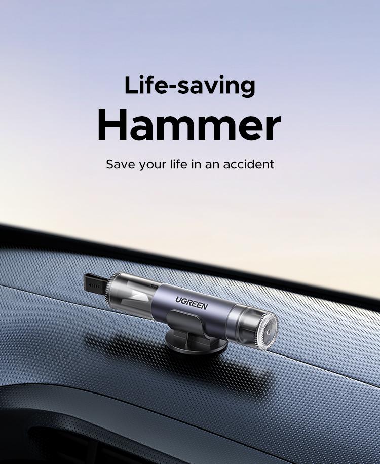 UGREEN 2-in-1 Car Window Breaker & Seatbelt Cutter,Upgraded Safe Hammer Glass Breaker Under Water, Car Hammer Seatbelt Cutter Window Breaker Emergency Escape Tool, Glass Breaker for New Cars– Must For Car-Emergency Escape Tool, TikTokShopHolidayHaul