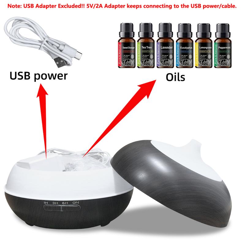 Essential Oil Diffuser 18.6oz, Ultrasonic Aromatherapy Diffuser Mist Humidifiers, Humidifier With 8 Color Lights, 4 Timer Setting, Auto Shut-Off, Office Home Bedroom Living, Large Room jellyfish lamp