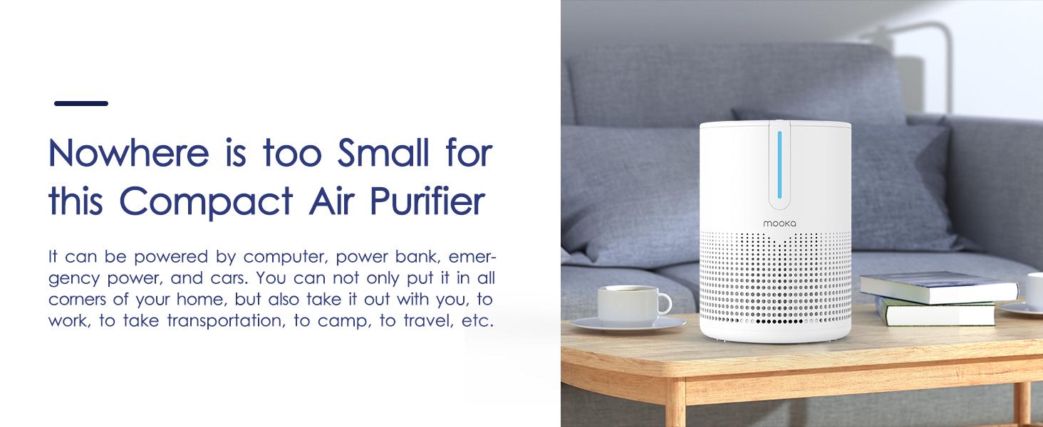 [Live] MOOKA Air Purifier 2 Packs for Home Bedroom Apartment Office Car RV H13 True HEPA Filter USB Portable Covers Up to 300 Ft² Allergies Pets Smoke Dust Fragrance Sponge Night Light,Gift