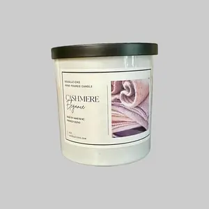 Cashmere Elegance Candle - Luxury Scent with Amber Sugar Vanilla Base & Natural Essential Oils for Cozy Home Ambiance