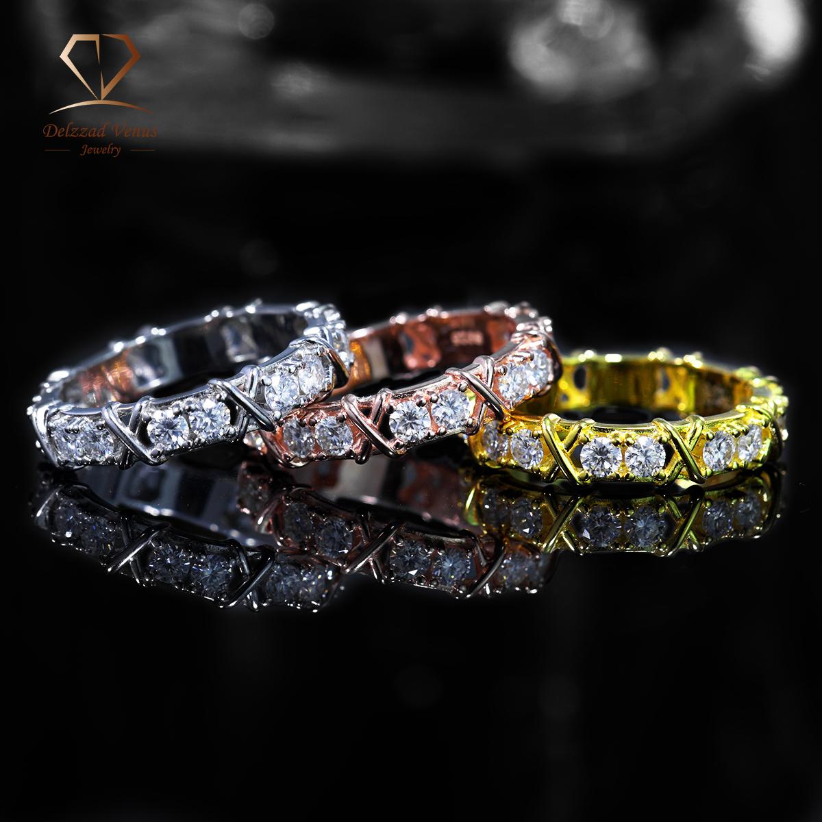 Delzzad S925 VVS Synthetic Moissanite Cross Eternity Ring Gift For Wedding Anniversary Delzzad S925 VVS Synthetic Moissanite Cross Eternity Ring Gift For Wedding Anniversary