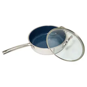 Curtis Stone Tri-Ply SS 5qt Dura-Pan Ceramic Sauté Pan with Lid