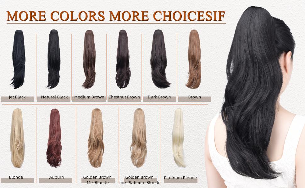 AISI HAIR Ponytail Claw Clip in 22/26 Inch Ponytail Hair Extension For Women Natural Wavy Sythetic Hairpieces for Daily Use fluffy  Synthetic Wigs Glueless Kinky Straight