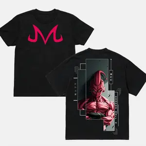 Buu - Dragon Ball Z Crew Neck Short Sleeve Anime Graphic Double-Printed Cotton T-Shirt Unisex Breathable Streatwear Casual Pure Color Tee