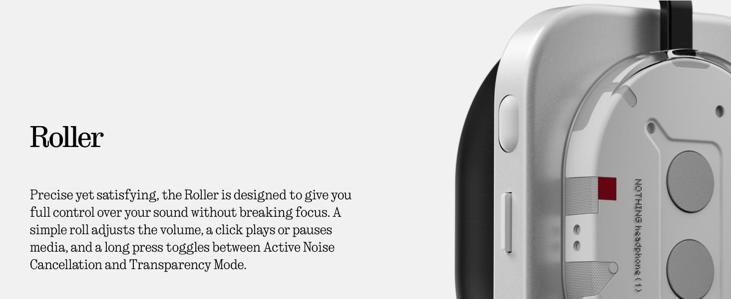 Nothing Headphone (1) Hybrid Active Noise Cancelling Headphones, Wireless Over Ear Headphones with 6 MICS, Personalized Spatial Audio, Tuning by KEF, Up to 80 Hours Playtime, Bluetooth Headset White