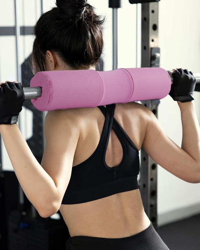 Barbell Squat Pad Set Nylon Padding AntiSlip Thick Foam for Squats Cushion Lunges Bar Padding Hip Thrusts Standard Olympic Weight Bar Pad Wrist Straps Weightlifting Ankle Straps