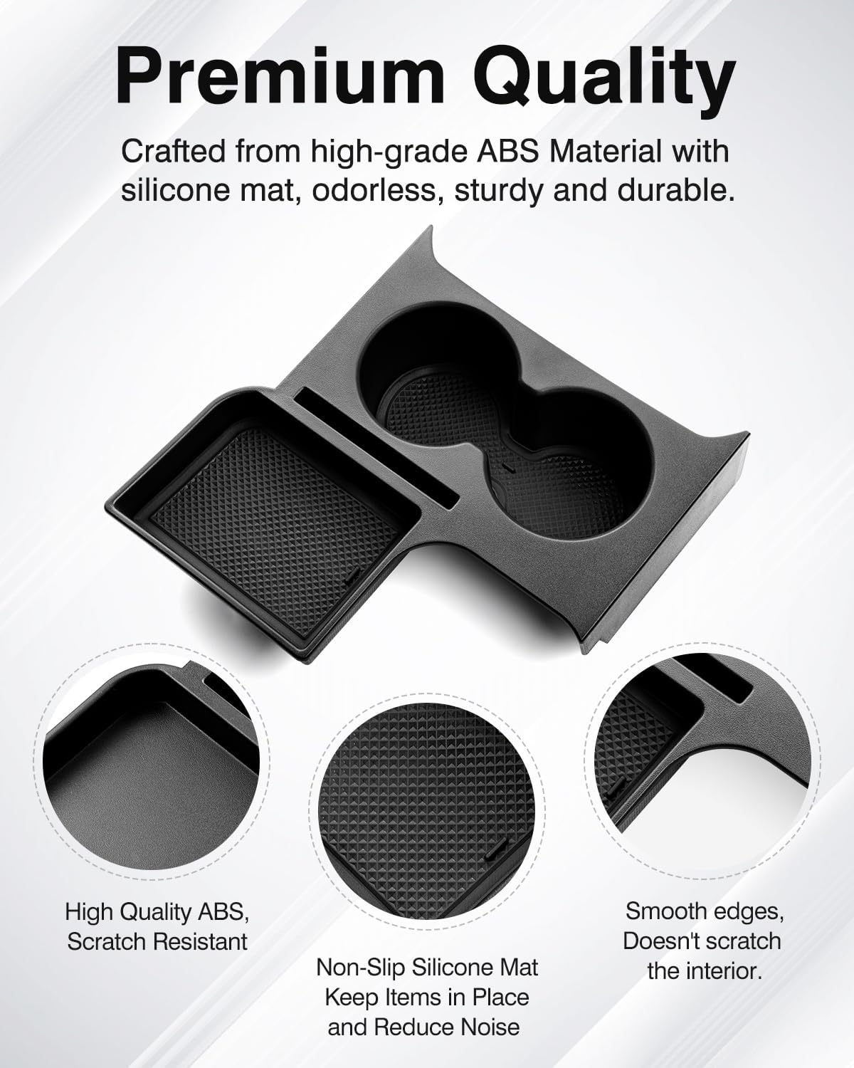 Canvcle Maverick Cup Holder Insert Center Console Organizer for 2022 2023 2024 2025 Ford Maverick Accessories, Car Front Seat Armrest Storage Box for Maverick Multi-Functional Drink Cup Holder Tray