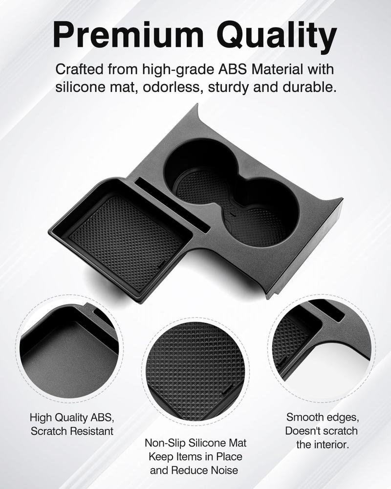 Canvcle Maverick Cup Holder Insert Center Console Organizer for 2022 2023 2024 2025 Ford Maverick Accessories, Car Front Seat Armrest Storage Box for Maverick Multi-Functional Drink Cup Holder Tray