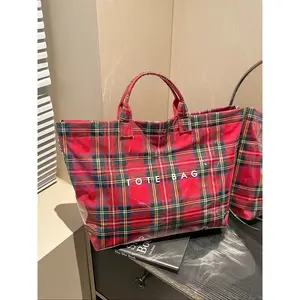 Chic Preppy-Style Large Capacity Stylish Tote Bag, Lightweight PVC & Kraft Paper, Magic Tape Closure, Women's Fashion Accessory