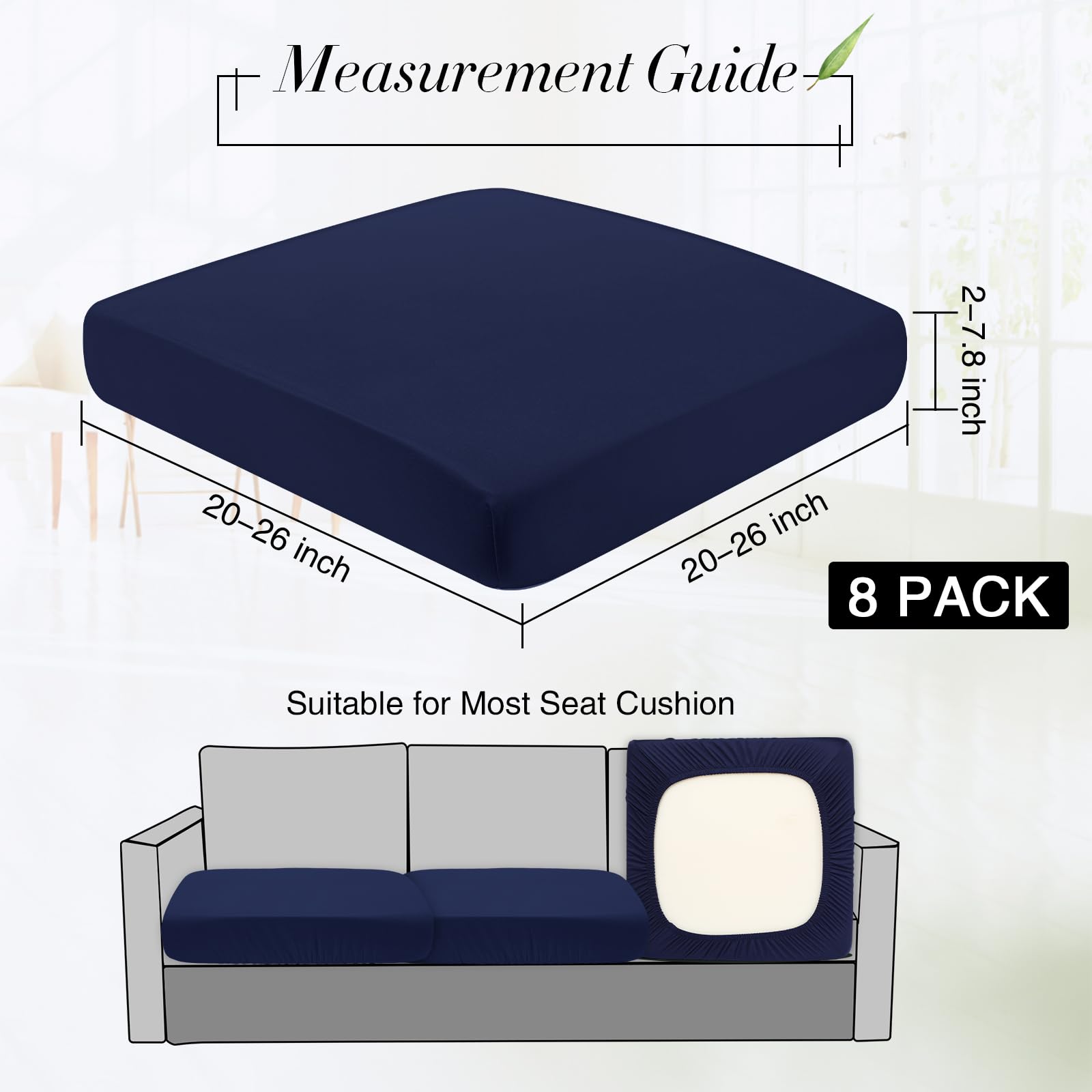 12/8/4Pcs Summer Patio Cushion Covers for Outdoor Patio Furniture & Indoor Sofa Cushions, Elastic Sofa Cover Sofa Slipcover Couch Covers Anti-Slip Sofa Seat Cover Replacement Sets for Summer Patio Decor 12/8/4Pcs Summer Patio Cushion Covers for Outdoor Patio Furniture & Indoor Sofa Cushions, Elastic Sofa Cover Sofa Slipcover Couch Covers Anti-Slip Sofa Seat Cover Replacement Sets for Summer Patio Decor