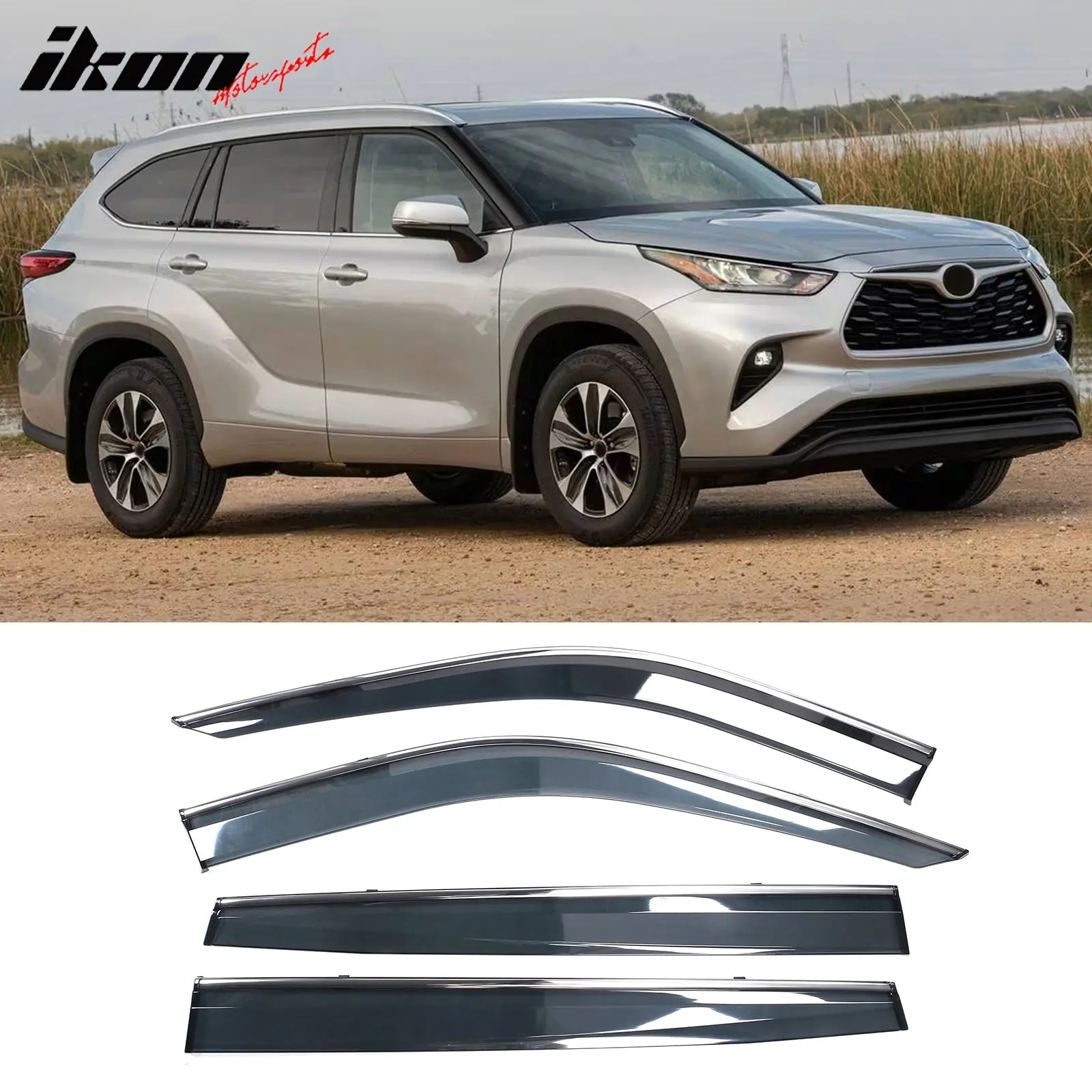 Fits Toyota Highlander 2020-2026 Acrylic Window Visors 4PC