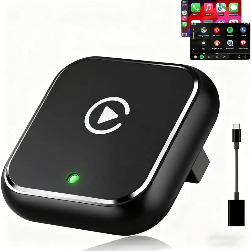 2026 Upgraded Wireless CarPlay Adapter – Fast Connection, No Latency, Supports Hands-Free Calls,  Effortlessly Converts Wired to Wireless CarPlay Adapter, Compatible with iPhone iOS 10+ & Android Auto