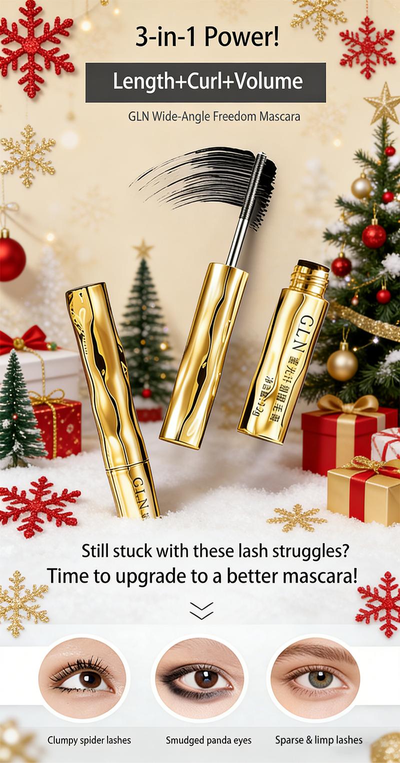 Niche Long-Lasting Curl-Defining Mascara + Waterproof & Smudge-Proof, 24-Hour Wear, Natural Lengthening & Volumizing Effect + Cosmetics, Christmas Gift