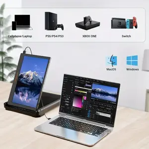 Portable Triple Monitor for Laptops - 11.6" FHD 1080P Screen Extender with Type-C/USB/HDTV Connectivity, No Battery Required
