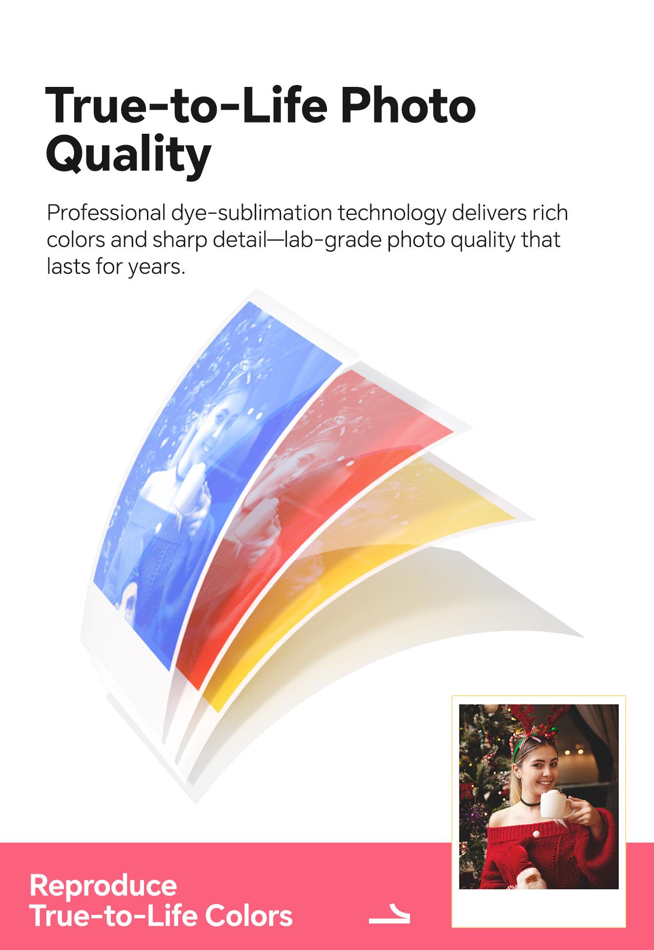 Hanin Instant Print Camera & 2x3 Portable Bluetooth Photo Printer for iPhone & Android, Full-Color Dye-Sub Ink-Free Printing, Print from Phone or Camera, for Travel, Party, Couple & Family Photos, GiftedInLove