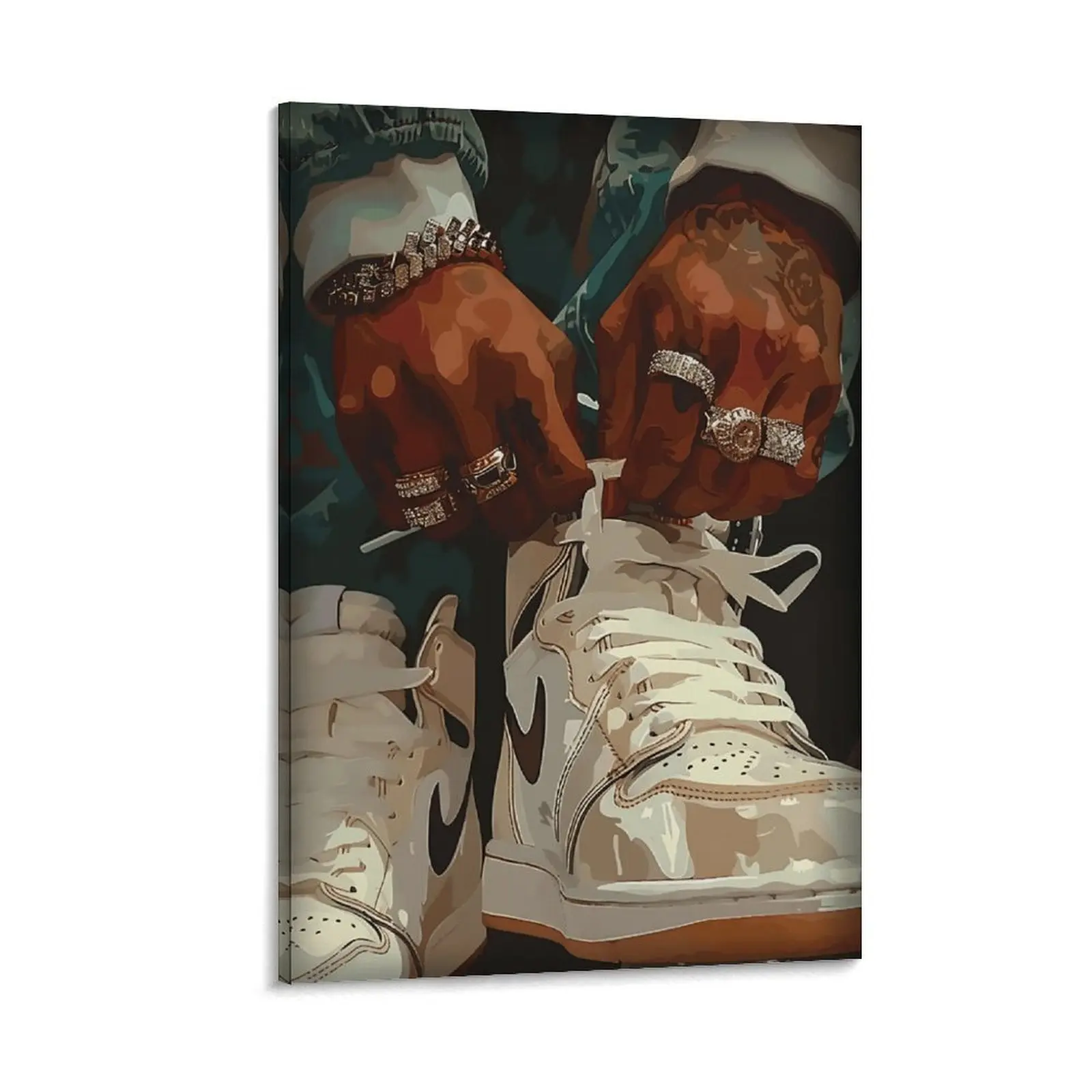 Sneaker Enthusiast Print Design Full Art Prints - Aesthetic Black Wall Decor for Home Decoration