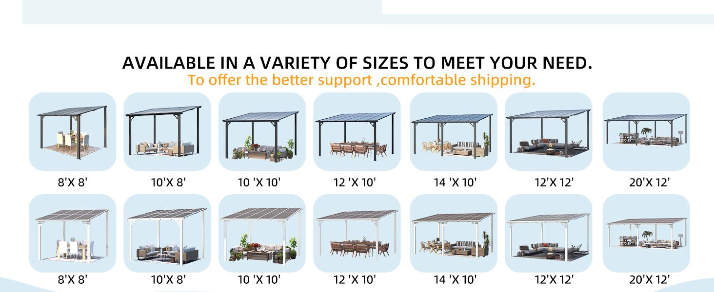 【Multiple packages arrived at different times】AECOJOY Large Wall Mounted Pergola Gazebo with Heavy Duty Canopy & Adjustable Panels for Outdoor Patio, Deck, and Pool Areas