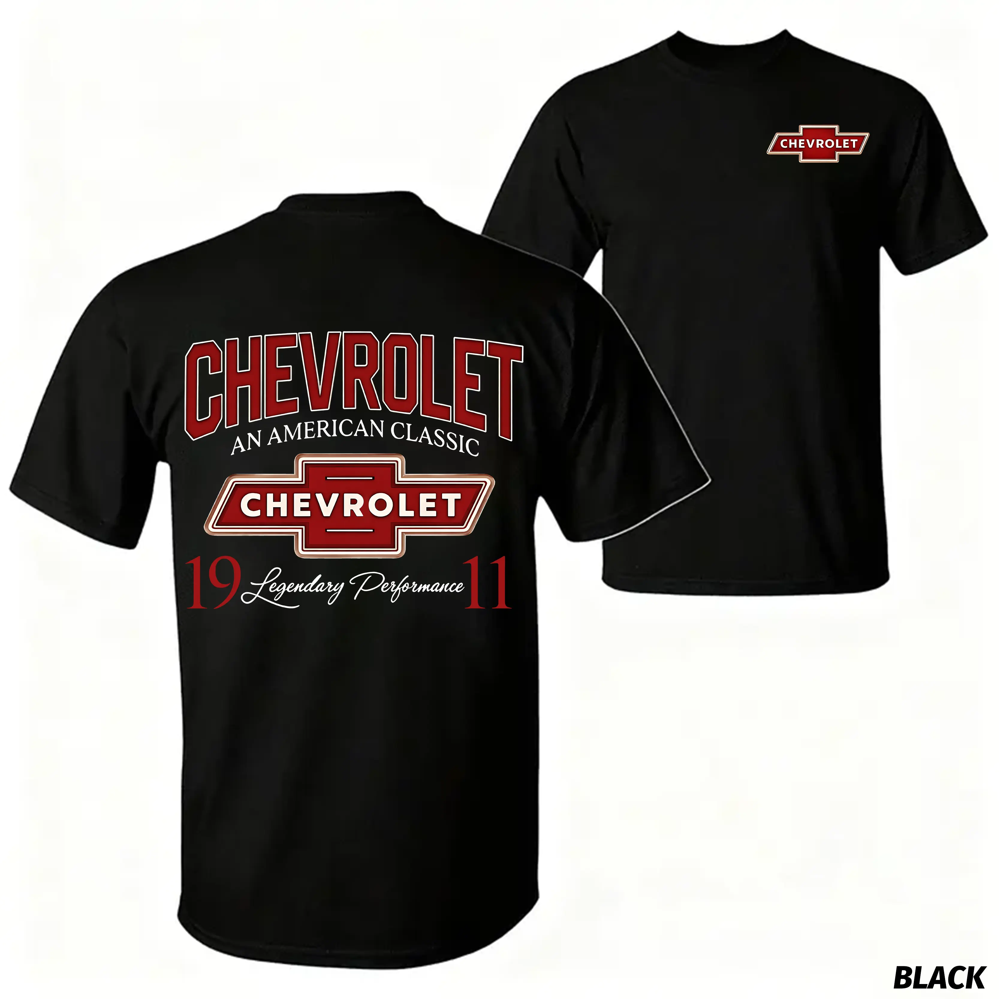 oein Vintage Chevrolet T-Shirt, Classic 1911 Chevy LogoGraphic Tee,Retro American Car Shirt, OversizedStreetwear Top for Men and Women, Denim, Baseball, Aesthetic, Vibe, Cap, Basic, Jeans, Lightweight, Chevy Graphic Men's Short-Sleeve T-Shirts