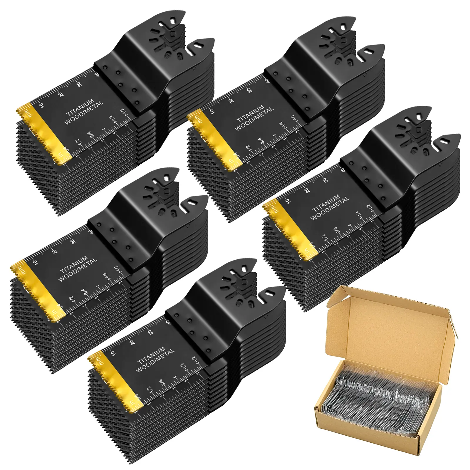50pcs Oscillating Saw Blades Quick Release Universal for Wood Plastics & Metal Multitool Kits Fit Most Models