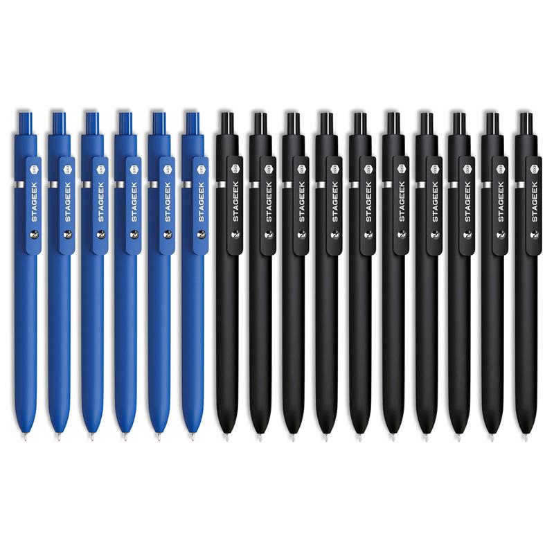 STAGEEK Red Gel Pens, 12Pcs Quick Dry Red Ink Pens with 3 Extra Refills, Fine Point Retractable Smooth Writing Pens for Journaling, Note Taking, School Supplies, Nurse Aesthetic, Office(Red &Black & Blue)