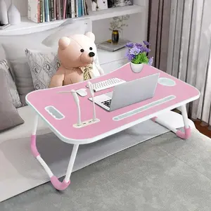 Foldable Laptop Bed Table with USB Charging Cooling Fan LED Light & Storage Drawer Perfect for Home Office Study Gift for Her Him