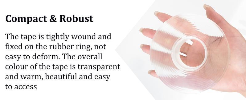 Nano Double-Sided Adhesive Tape, 9.85 ft Clear Heavy-Duty Mounting Tape, Holds Up to 2.2 lb, Reusable & Weather-Resistant for DIY Crafts and Car Accessories