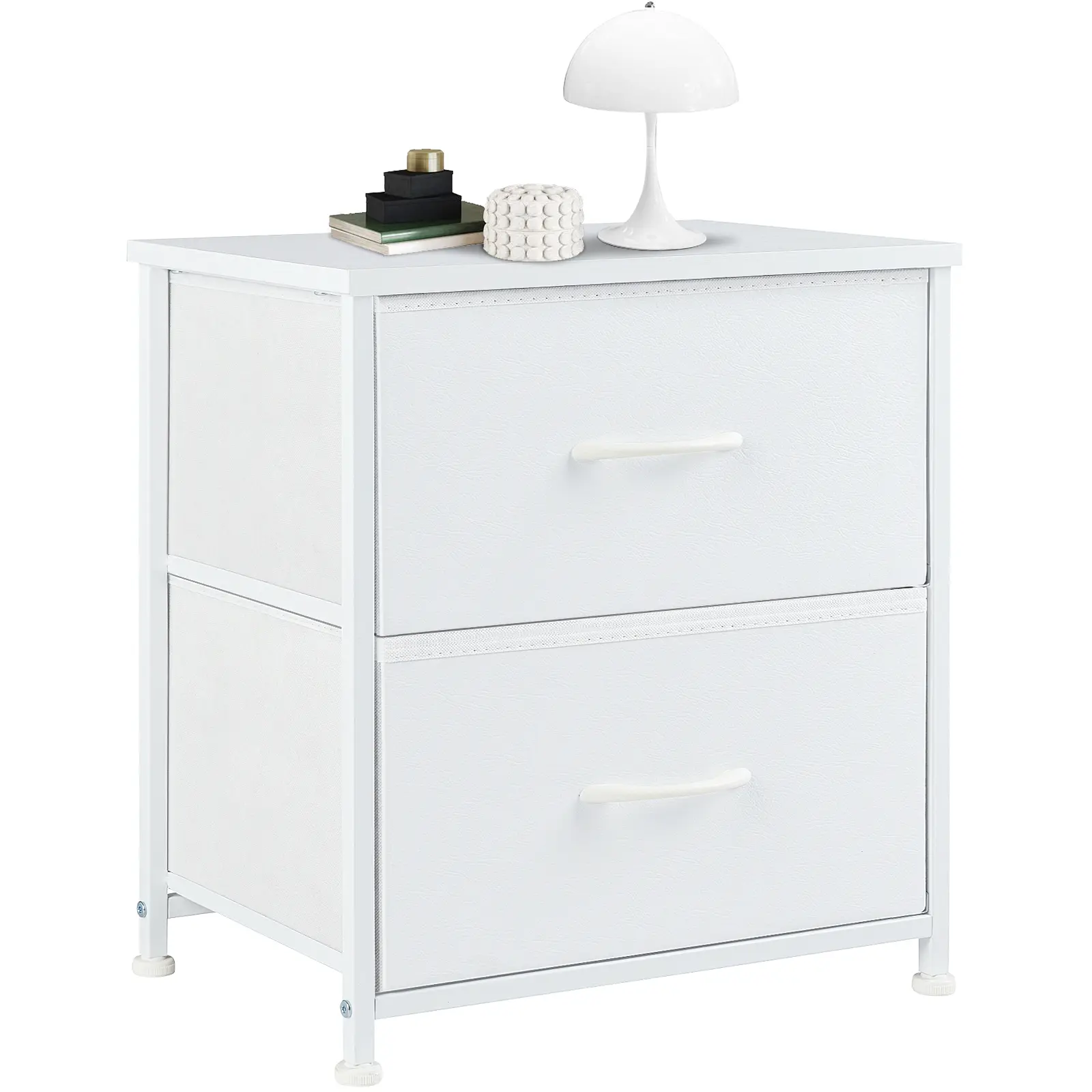 Nightstand, 2 Drawer Dresser for Bedroom, Small Dresser with 2 Drawers, Bedside Furniture, Night Stand, End Table with Fabric Bins for Bedroom, Closet, Entryway, College Dorm, Dark Grey