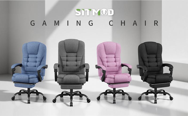 SITMOD Fabric Office Task Chair- Computer Ergonomic Desk Chair- High Back Executive Chairs Height Adjustable with Footrest Lumbar, 360° Swivel Gaming Office Desk Chair with Flip-up Armrest for Adult