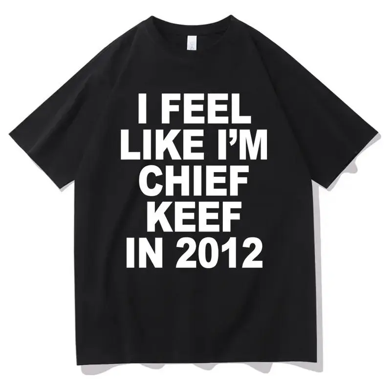 Women's Cotton Round Neck Short-Sleeve T-Shirt, Chief Keef 2012 Graphic Print, Funny Rap Meme Casual Streetwear Oversized Fabric Tees, Shortsleeve, Top, Funny T-Shirts Meme, Rap Theme Women's T-Shirts