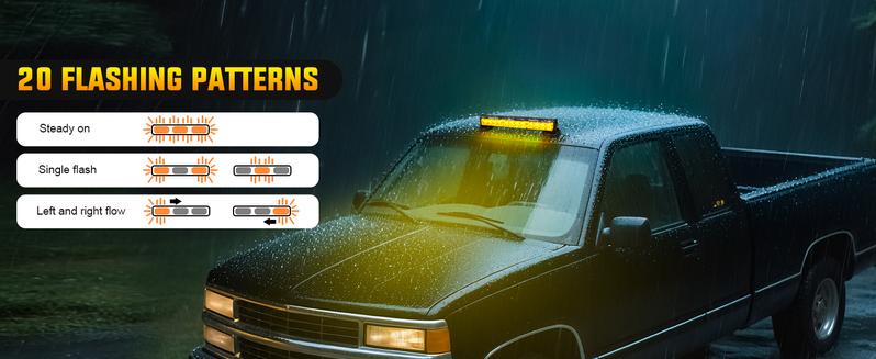 Nilight 12LED Wireless Strobe Light Amber 14 Inch Magnetic Mount Mini Light Bar 12V Rooftop Powered Hazard Work Lights for Car Truck Trailer Snow Plow Construction Vehicles