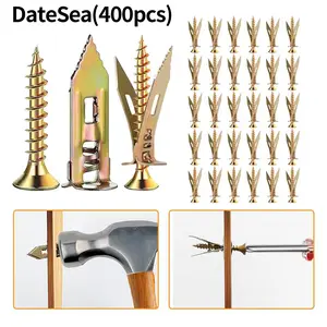 400PCS  Self-Drilling Drywall Anchors Kit No Drill Needed Easy Hang for Home & Office Includes 100 Anchors 100 Screws for Quick Install Adjustable Hooks & Bracket