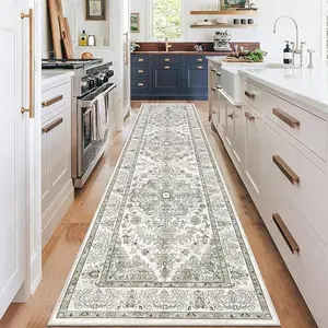 Vintage Hallway Runner Rug Farmhouse Non Slip Soft Washable Accent Runner Carpet for Kitchen, Entryway, Laundry, Living Room
