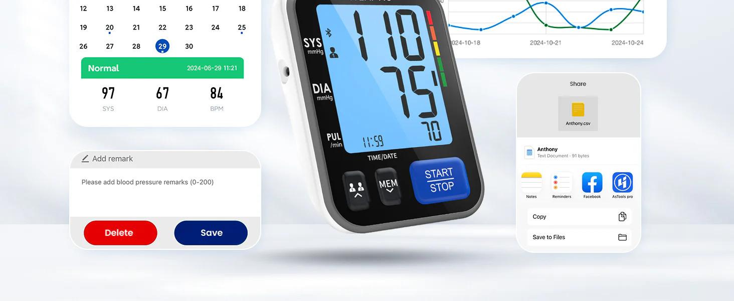 RENPHO Smart Bluetooth Blood Pressure Monitor with Free App Sync, Dual-User Memory and Irregular Heartbeat Alert RENPHO Smart Bluetooth Blood Pressure Monitor with Free App Sync, Dual-User Memory and Irregular Heartbeat Alert