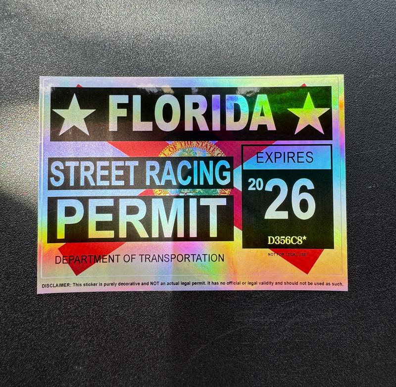 50 states 2025 Laser Street Racing Permit Sticker