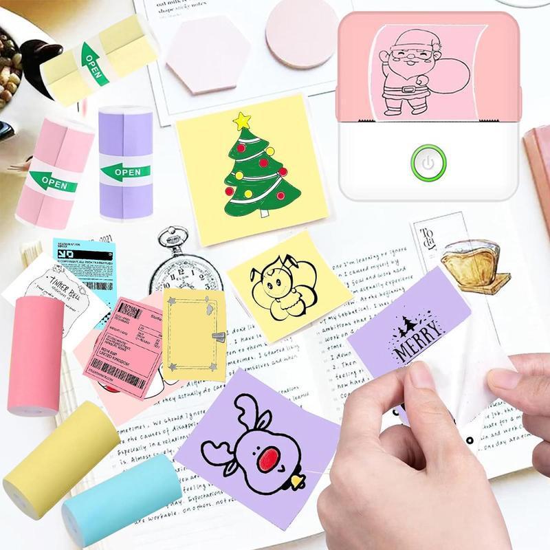 1 Count Portable Mini Printer,USB Rechargeable Bluetooth-compatible Thermal Printer with 5 Rolls Paper, Compatible with IOS & Android, Office Supplies,Pocket Printpod for Phone,Back-to-school gift, New Year gift, Children's Day gift,Party gift 1 Count Portable Mini Printer,USB Rechargeable Bluetooth-compatible Thermal Printer with 5 Rolls Paper, Compatible with IOS & Android, Office Supplies,Pocket Printpod for Phone,Back-to-school gift, New Year gift, Children's Day gift,Party gift