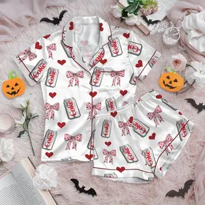 Diet Coke Pajamas Set, Matching Holiday Sleepwear for Women, Diet Coke Lover Gift, Dr Pepper Satin Pajamas, Coquette Diet Pepper Sleepwear #pajamas