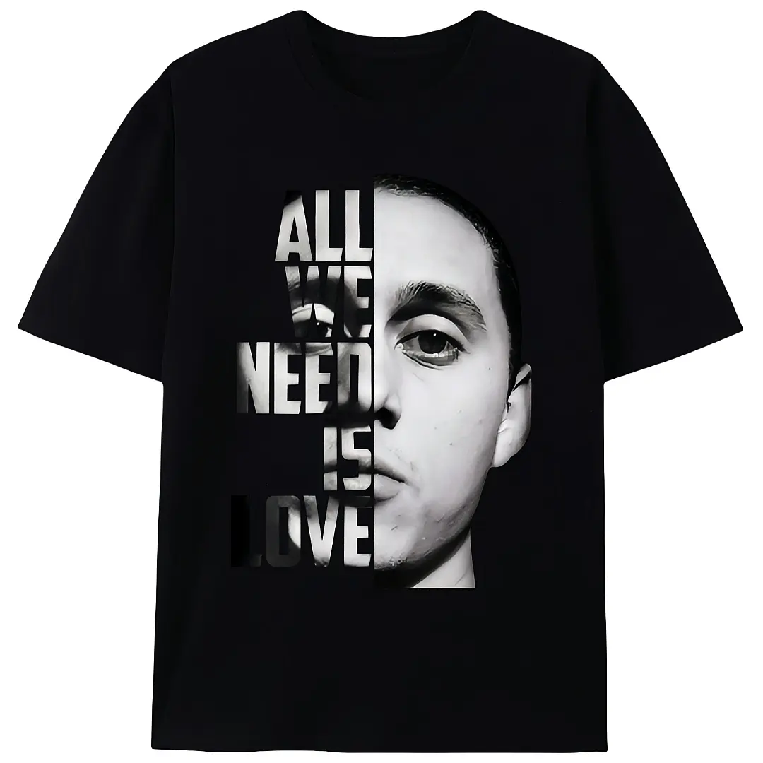 Men's Retro Canserbero Graphic Print Pure Cotton Knit Short-Sleeve Crew Neck Fitted Hip-Hop Streetwear T-Shirt, Stretch Activewear Top, Vintage, Knitting, Fitted Cut
