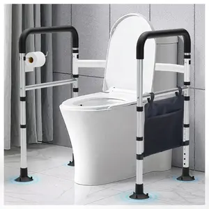 Toilet Safety Rails – Ultra-Stable Suction, Adjustable & Foldable, Supports 350 lbs