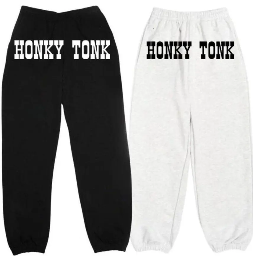 HonkyTonk Sweatpants, Unisex Lounge Sweatpants With Elastic Waist And Soft Fleece Fabric, Unisex Classic Sweatpants Cotton Fleece, Casual Fit for All Seasons, Trendy Printed Design Streetwear Sweatpants, Graphic Sport Menswear