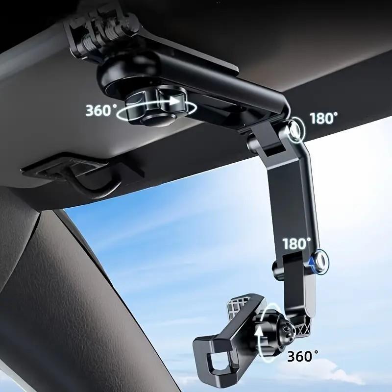 IMOLI 1080° Rotatable Sun Visor Car Phone Holder, Three Nodes Adjustable, Universal Cell Phone Holder, Multi-functional, Doesn't Block View, Practical Cell Phone Holder, Car Accessories