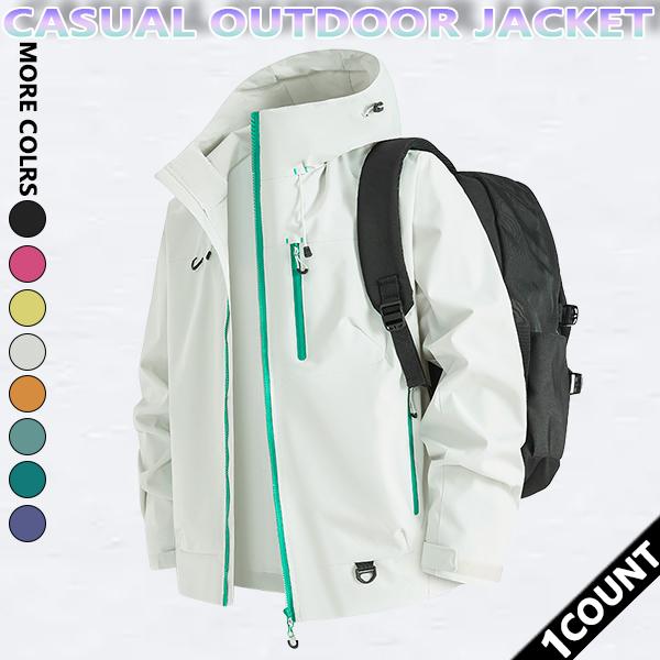 Autumn and Winter hooded casual men's Outdoor Jackets,  Windproof and wear-resistant color-blocked jacket, couples' style winter coat, outerwear top.