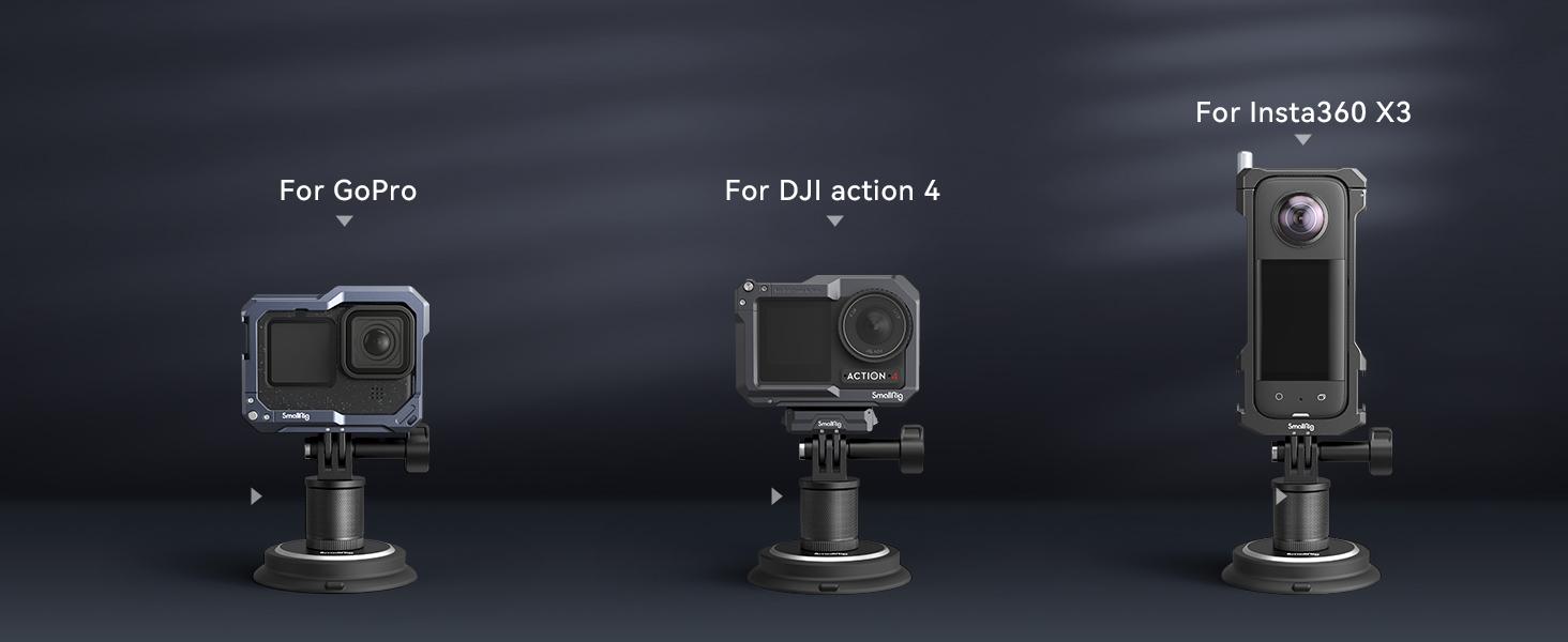 SmallRig 2-in-1 Gym Magnetic Suction Cup Phone Holder for iPhone 17/16Pro Max &Build in 6 Magnets Powerful Car Mount for GoPro Hero 13/12/11/10, for Akaso, for Insta360, for DJI OSMO Action 4/5, Pocket 3 and Phone 4347